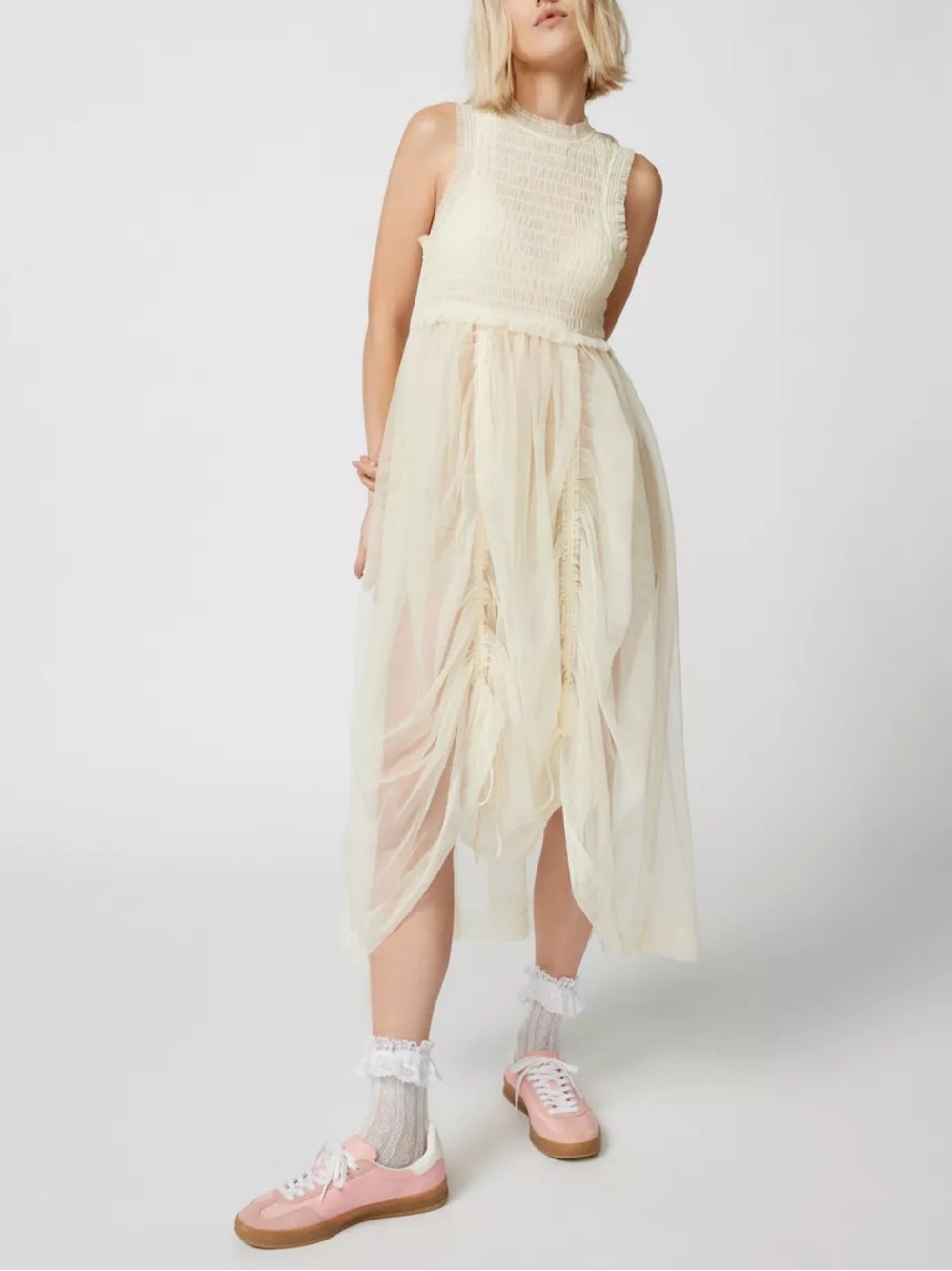 URBAN OUTFITTERS UO Becky Sheer Tulle Midi Dress Size Small
